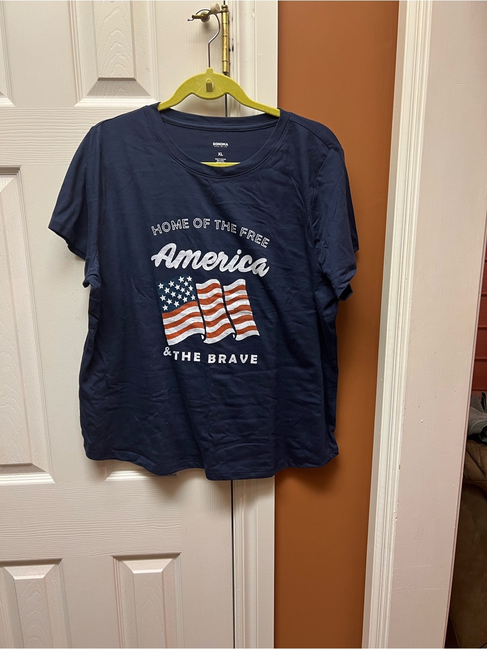 Sonoma Navy Graphic Tee with American Flag Print